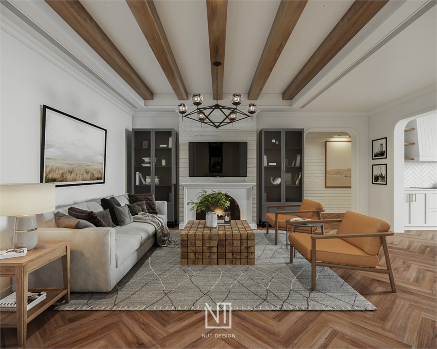 Download Free 3D Living Room- Kitchen Interior Model By Nguyen Ngoc Tung