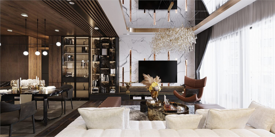 Download Free Living Room – Kitchen Interior Model By Kts Hai Quy