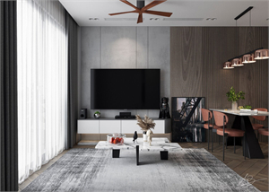 Download Free Living Room – Kitchen Interior Model By Nguyen Viet Anh