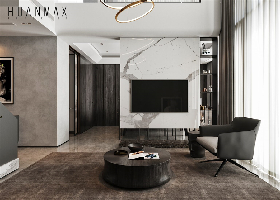 Free 3D Living Room- Kitchen Interior Model Download by Hoan Max