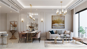 Free 3D Livingroom- Kitchen Interior Model Download by Le Tien