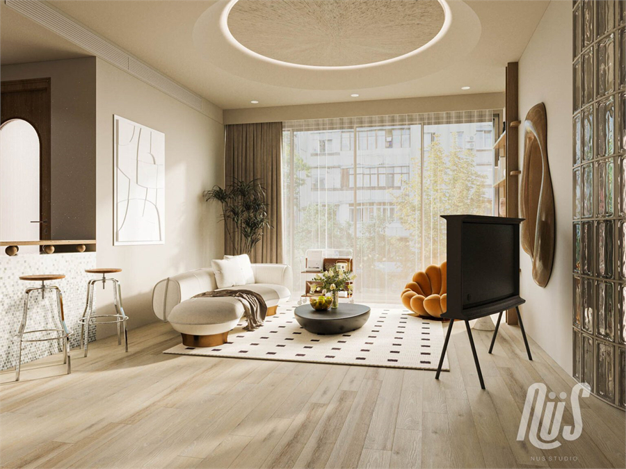 Free 3D Livingroom- Kitchen Interior Model Download by Nguyen Thao
