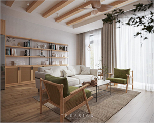 3D Living Room – Kitchen Interior Model Download by Tai Pham