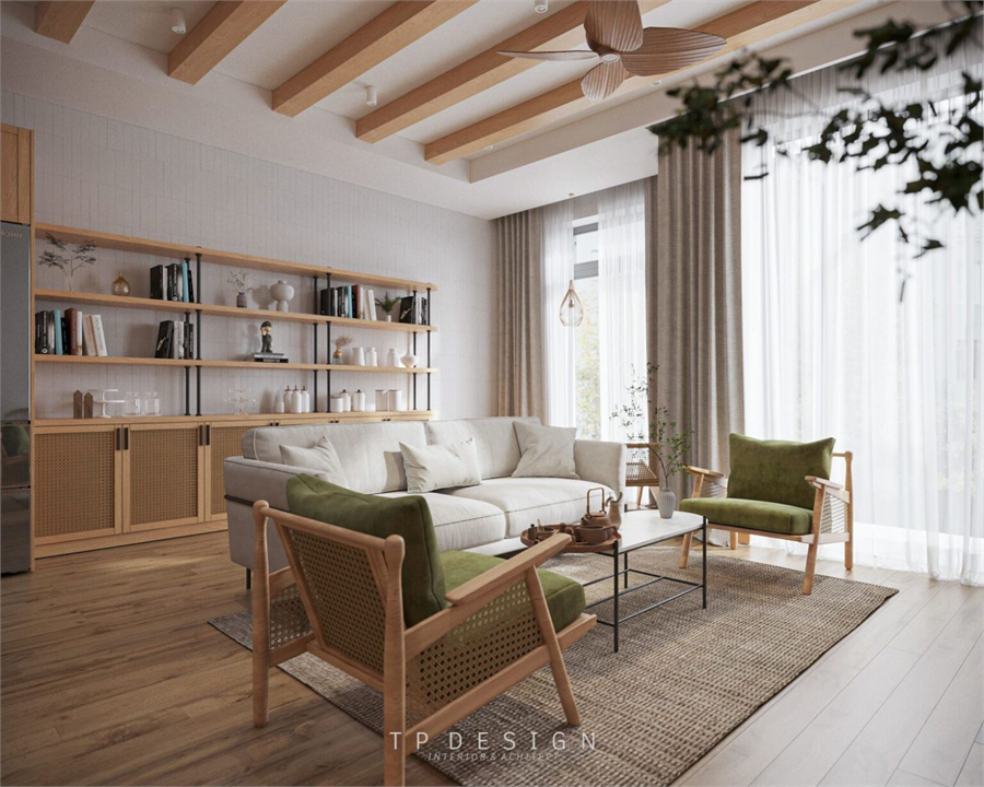 3D Living Room – Kitchen Interior Model Download by Tai Pham