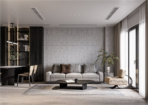 3D Living Room – Kitchen Interior Model Download by Oanh Nam