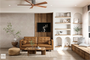 3D Living Room – Kitchen Interior Model Download by Mei Home
