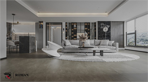 3D Living Room – Kitchen Interior Model Download by Map Art