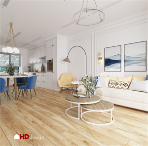  3D Living Room – Kitchen Interior Model Download by Bui Khong Bay