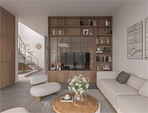  3D Living Room – Kitchen Interior Model Download by Hung Le