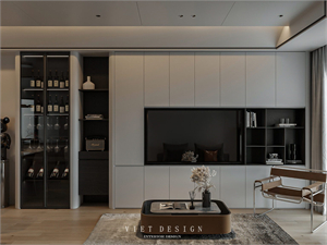 3D Living Room – Kitchen Interior Model Download by Hoa Tran