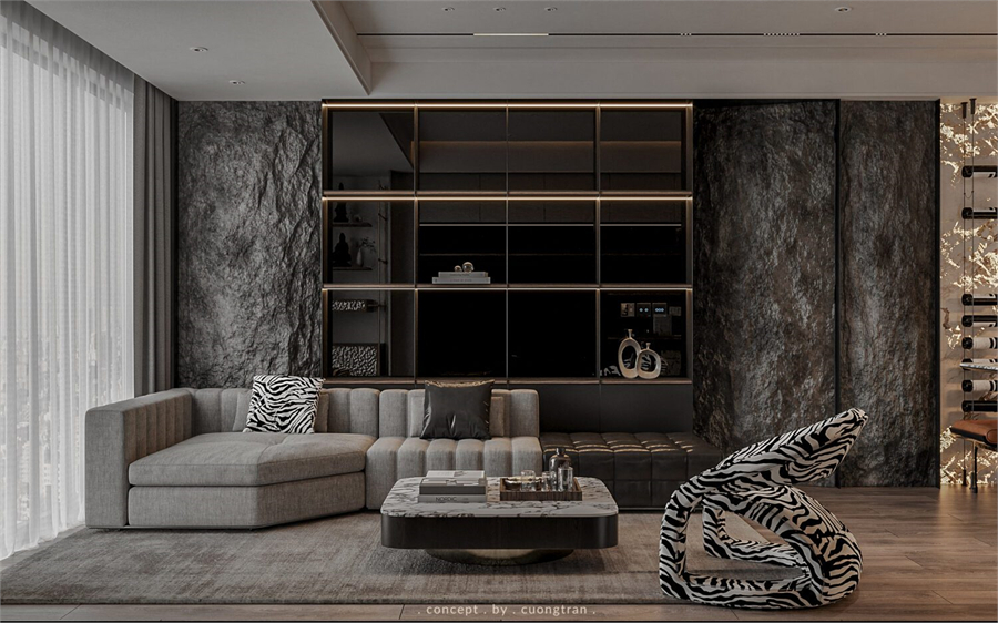 Download Free 3D Living Room Interior Model by Cuong Tran