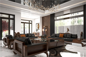 3D Living Room – Kitchen Interior Model Download by Hai An Vu