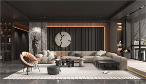 3D Living Room Interior Model Download