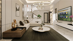 3D Living Room Interior Model Download