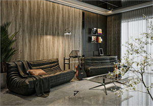  3D Living Room – Kitchen Interior Model Download by Hoang Tuan Anh