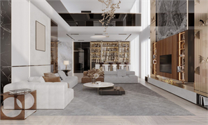 3D Living Room – Kitchen Interior Model Download by Tran Quang Sang