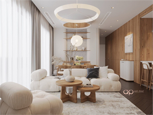  3D Living Room – Kitchen Interior Model Download by Bui Khong Bay