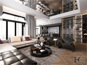 3D Living Room – Kitchen Interior Model Download by Nguyen Huu Cong