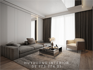 3D Living Room – Kitchen Interior Model Download by Huy Vuong