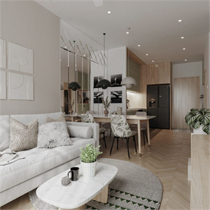 3D Living Room – Kitchen Interior Model Download by Truong Hoa
