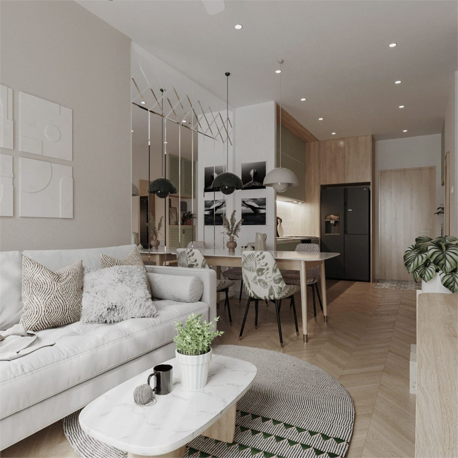 3D Living Room – Kitchen Interior Model Download by Truong Hoa