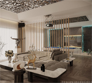 3D Living Room – Kitchen Interior Model Download
