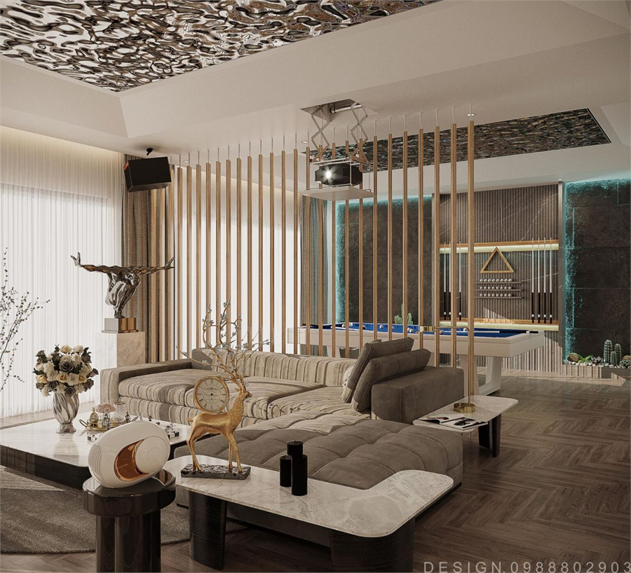 3D Living Room – Kitchen Interior Model Download