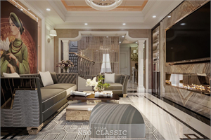 3D Neoclassic Living Room Interior Model Download by Kts Nhat Minh