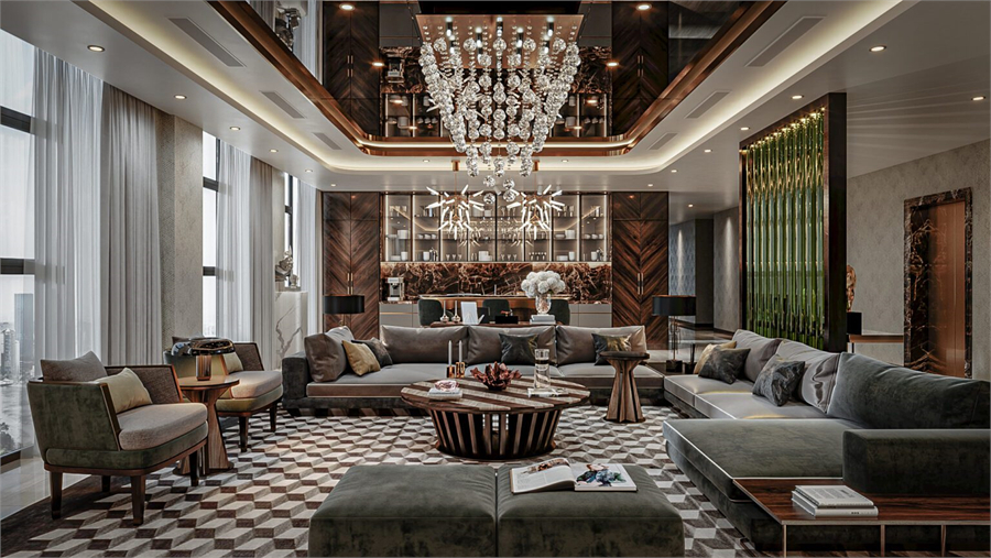 3D Living Room Interior Model Download by Mai Thanh Luan