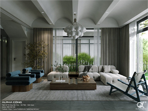  3D Living Room – Kitchen Interior Model Download by Tuan Anh Doan