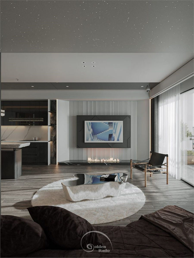 3D Living Room – Kitchen Interior Model Download by Anh Tu Do