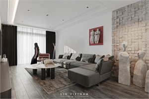 3D Living Room Interior Model Download by Gia Chanh