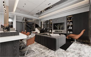 3D Living Room – Kitchen Interior Model Download by Nguyen Huu Cong