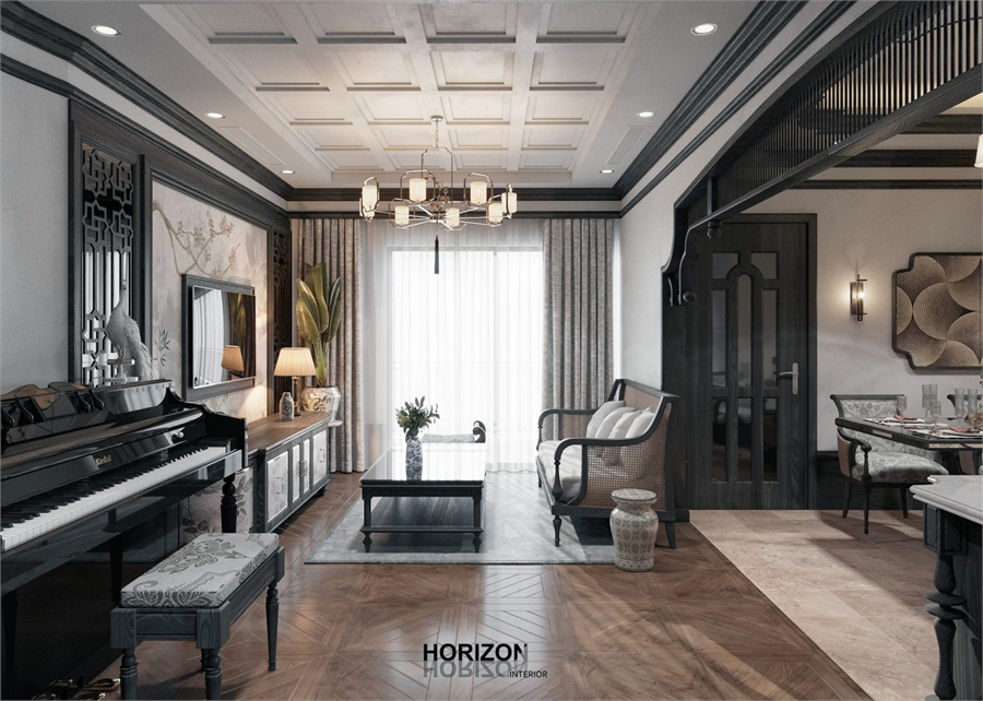3D Indochine Living Room Interior Model Download by HoangAnh Le
