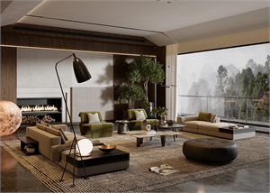 3D Interior Living Room Model For Free Download