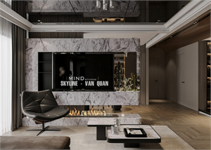  3D Living Room – Kitchen Interior Model Download by Trung Nghia
