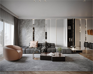  3D Living Room – Kitchen Interior Model Download by Pham Bao Toan