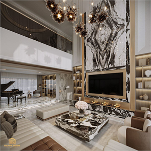 3D Living Room – Kitchen Interior Model Download by Tuan An