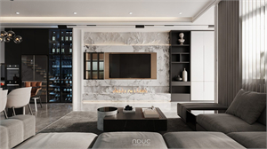3D Living Room – Kitchen Interior Model Download by Nguyen Ngoc Duc