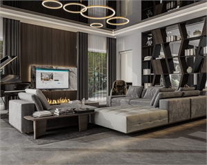 3D Living Room – Kitchen Interior Model Download by Tran Tuan Minh