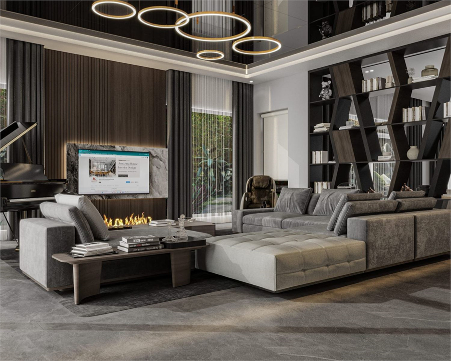 3D Living Room – Kitchen Interior Model Download by Tran Tuan Minh