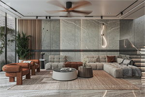 3D Living Room – Kitchen Interior Model Download by Nguyen Trung Phuc