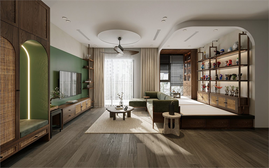 3D Living Room – Kitchen Interior Model Download by Brian Vu