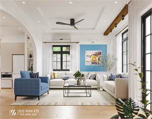  3Ds Max Interior Living Room – Kitchen Model For Free Download by Duc Minh