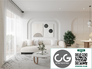 3Ds Max Living Room – Kitchen Interior Model Download by Pham Minh Quang