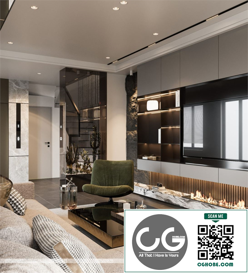  3Ds Max Living Room Interior Model Download by Quoc Tung