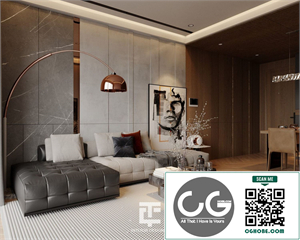 3Ds Max Living Room – Kitchen Interior Model Download by Nguyen Canh Tuan