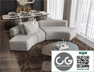 3Ds Max Living Room – Kitchen Interior Model Download by Huyen Khanh Tran