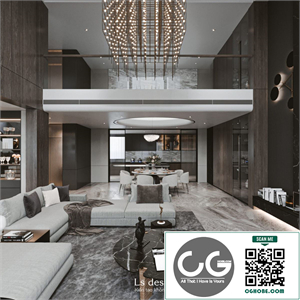 3Ds Max Living Room – Kitchen Interior Model Download By Arc Cao Son