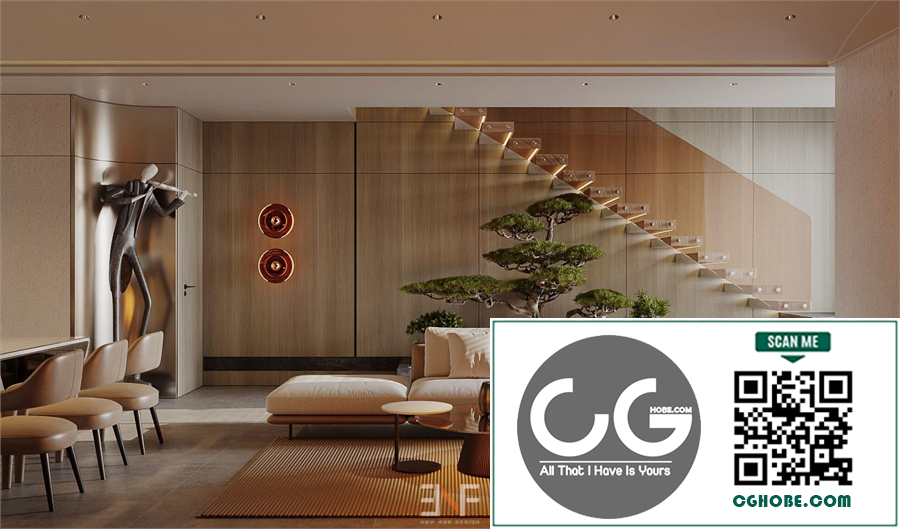 3Ds Max Living Room – Kitchen Interior Model Download By Nguyen Ngoc Nam
